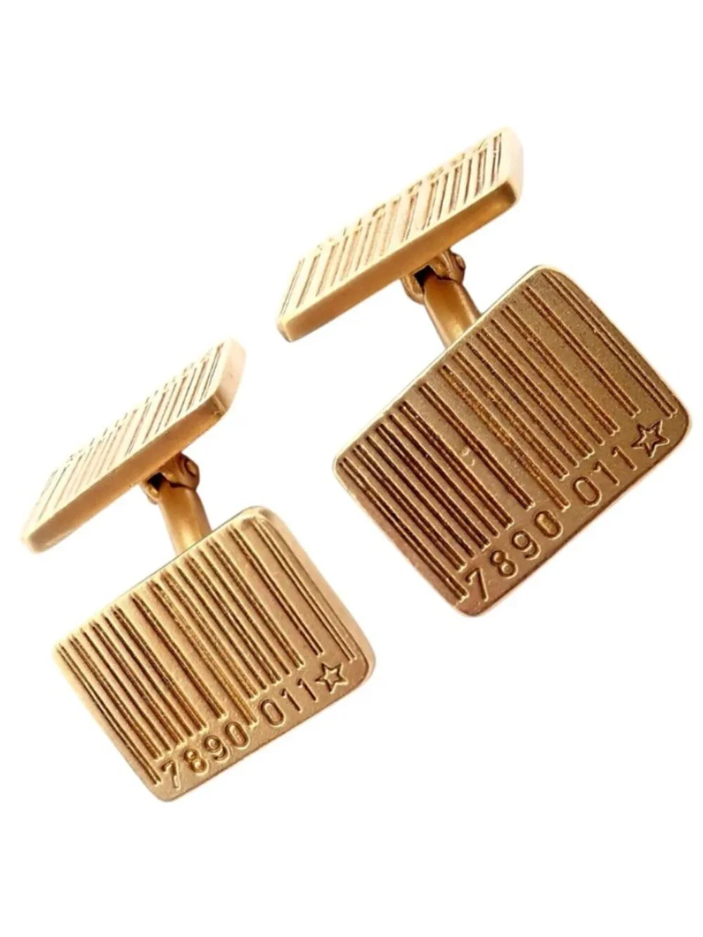 Rare! H. Stern 18k Yellow Gold UPC Bar Code Cufflinks